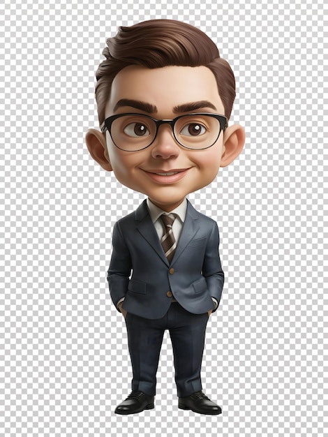 Vector 3d illustration of businessman with glasses