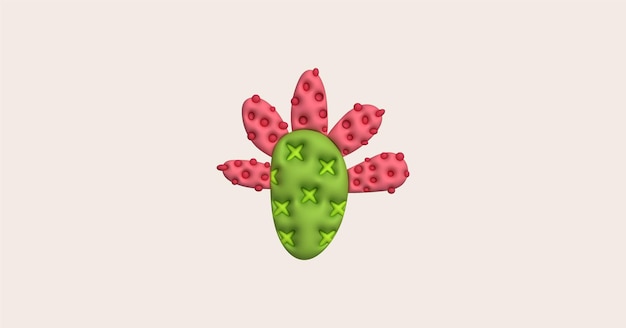 Vector 3d illustration cactus and aloe vera desert thorn plant cactus and tropical house plants