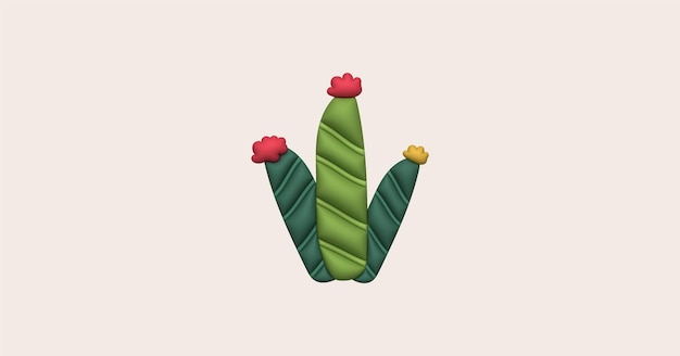 3d illustration cactus and aloe vera desert thorn plant cactus and tropical house plants