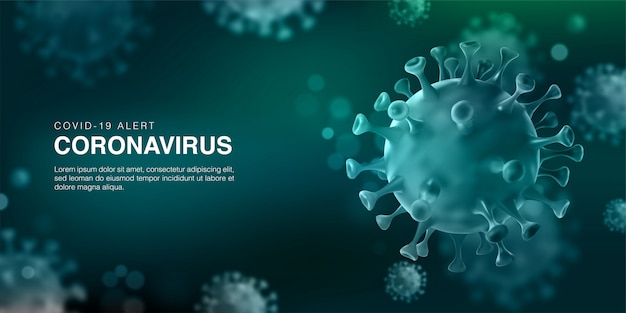 3D Illustration of coronavirus cell background template