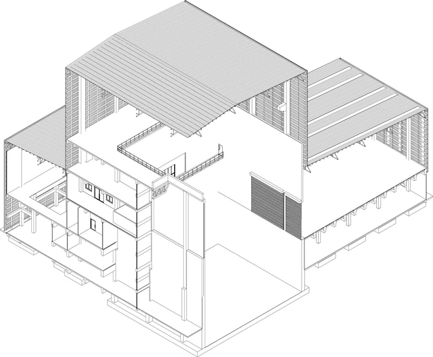 Vector 3d illustration of industrial project