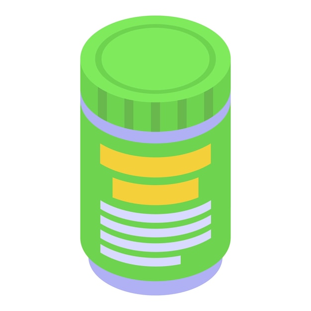 3d illustration of an isometric green battery with yellow charge indicators