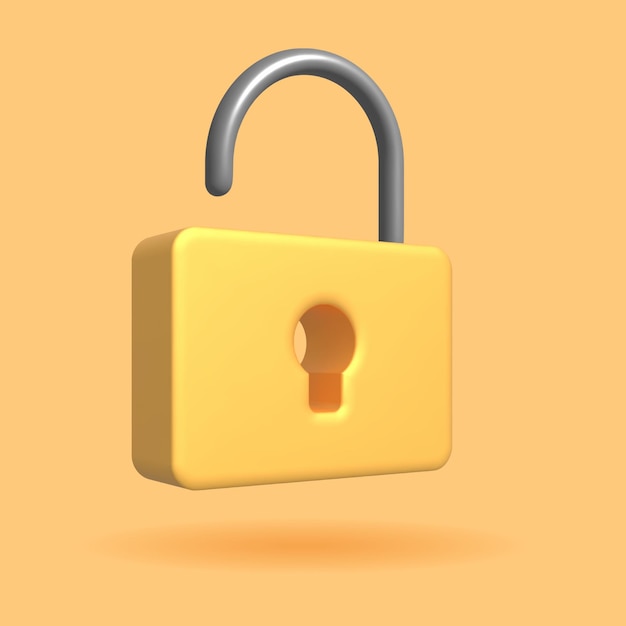 3d illustration of padlock