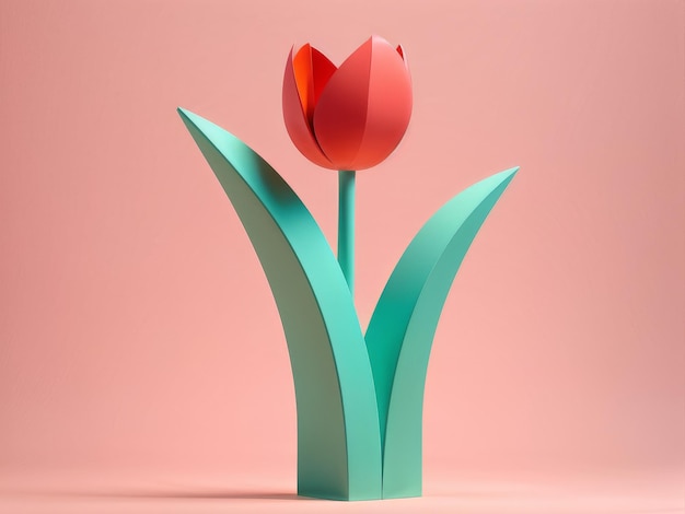 3d illustration of pink tulip on background3 background