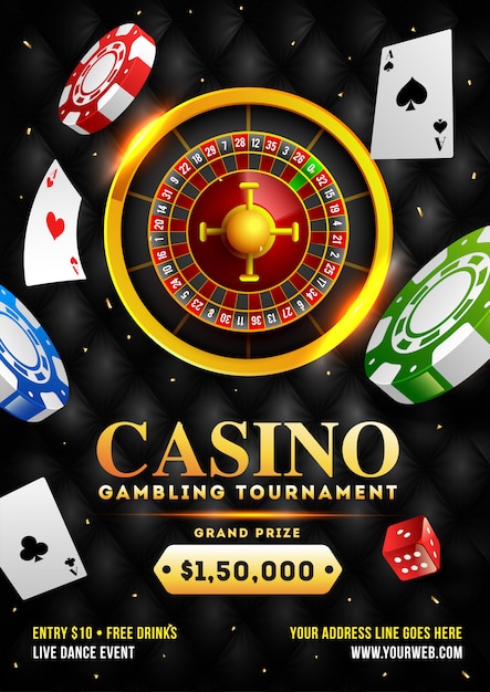 3D illustration of roulette wheel with casino chips