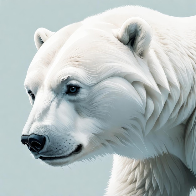 3d illustration white polar bear head high quality photo 3 photo