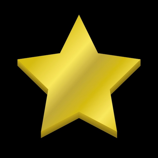 3d illustration of a yellow star. Vector