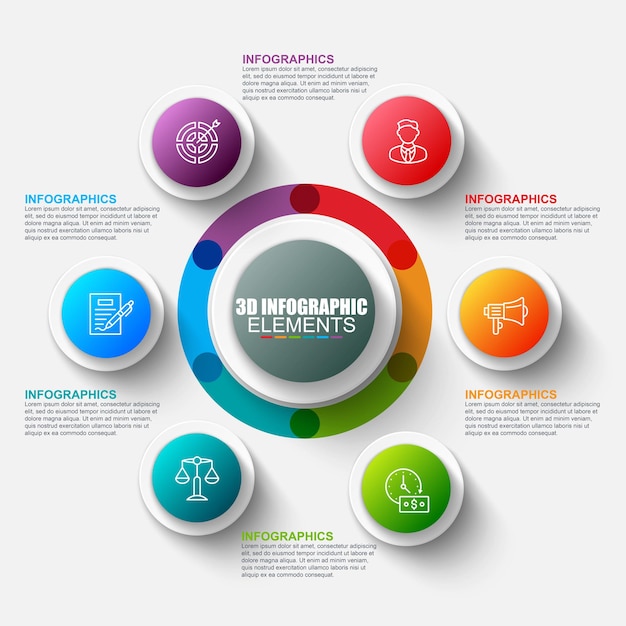 3d infographic element template