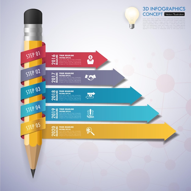 3d Infographic Template Data Visualization Can be used for workflow layout number of options