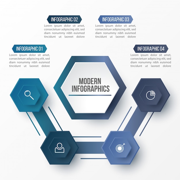 3D infographic template for presentation. Business data visualization. Abstract elements. Creative concept for infographic.