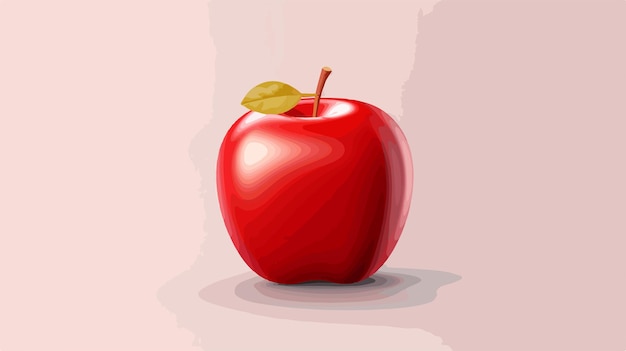 Vector 3d isolated red apple on white background fresh fruit concept