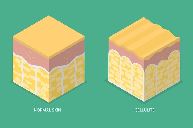 3D Isometric Flat Vector Conceptual Illustration of Cellulite Skin