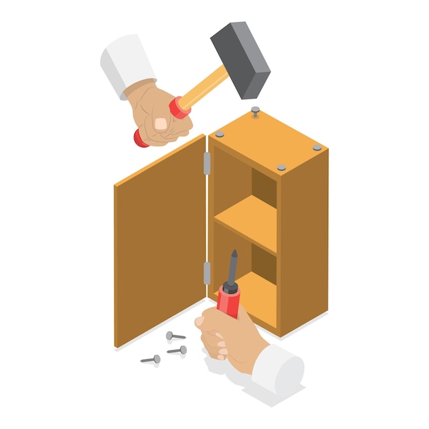 3D Isometric Flat Vector Illustration of Carpentry Item 1