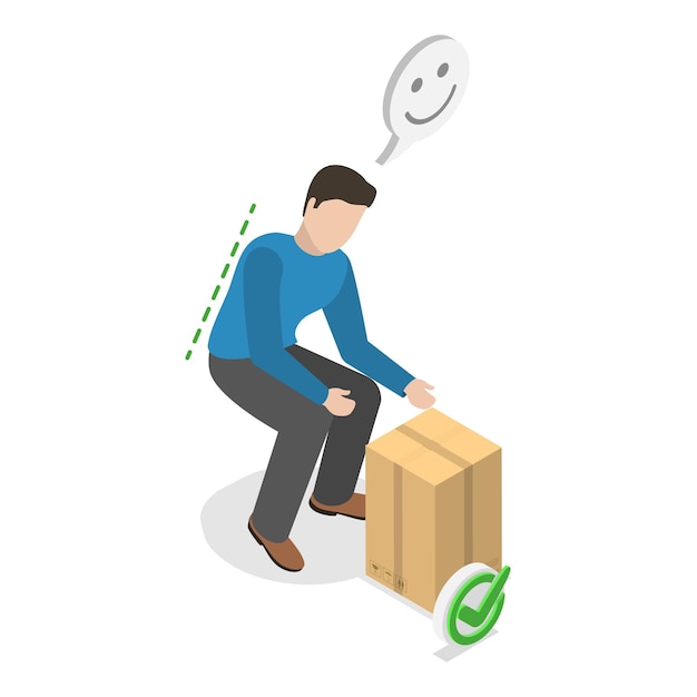 Vector 3d isometric flat vector illustration of posture while weight lifting item 4