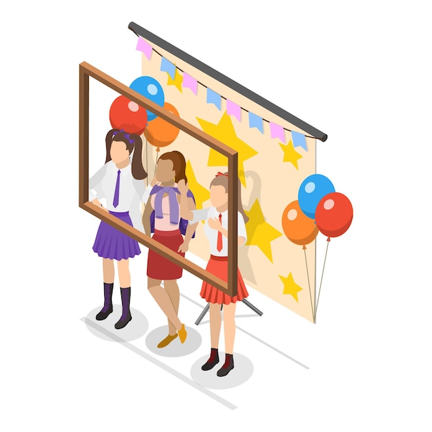 3D Isometric Flat Vector Illustration of School Fair Item 1