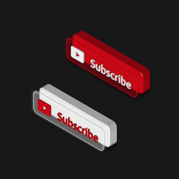 3d isometric subscribe icon set