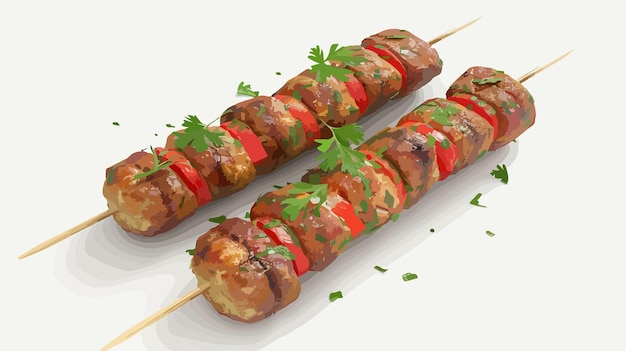 Vector 3d kebab icon isolated on white background