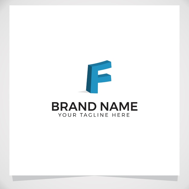 3d letter F logo template