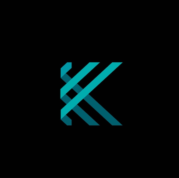 3d letter k logo vector 