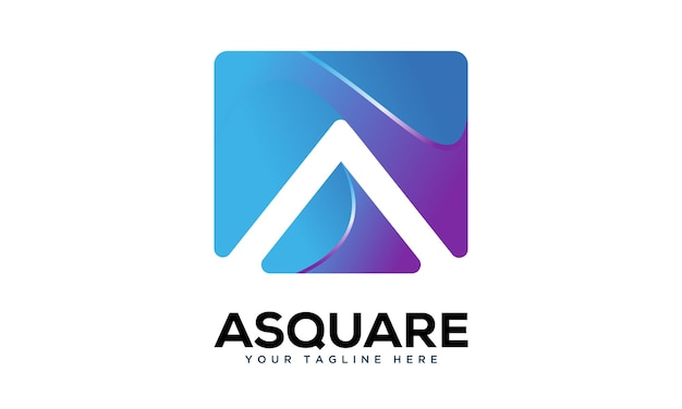 3D letter A square logo