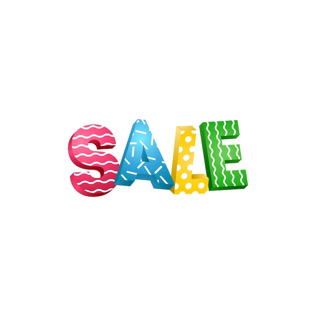 3D lettering with patterns sale