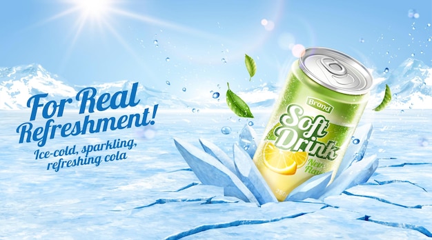 3d lime juice soda ad template