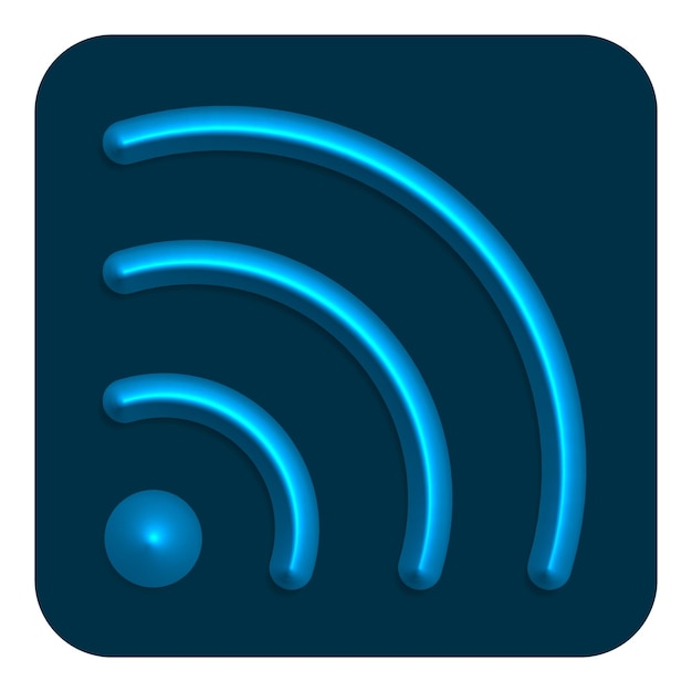 3d Line Neon Web Icon Blue Color