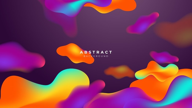 3D liquid colorful futuristic gradient background Premium Vector