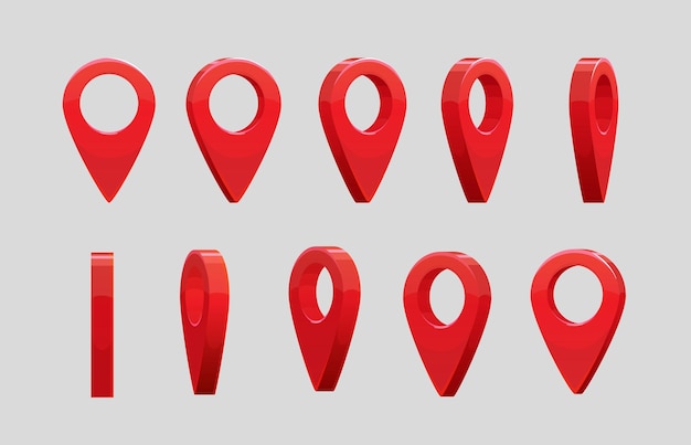 3d locator pin animated game or travel map sprite