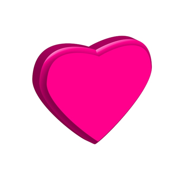 3D love icon pink color illustration