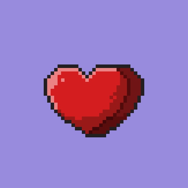 3D love icon in pixel art style