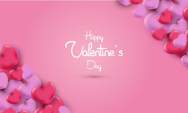 3d love postcard design for valentine with pink background