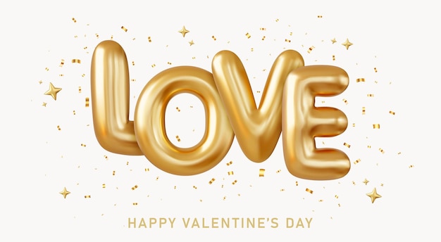 3d Love quote Gold metal lettering