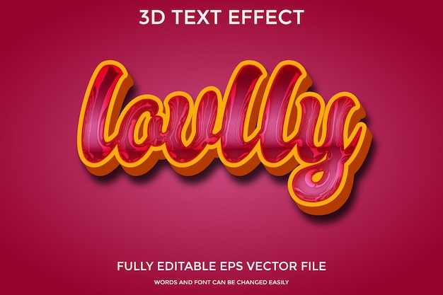 3d lovlly editable text effect