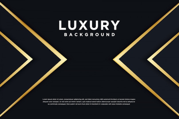 3d luxury black golden background