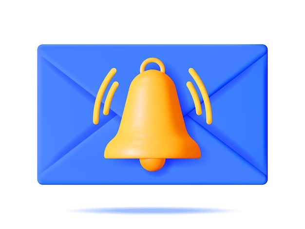 3D Mail Envelope with Bell Notification