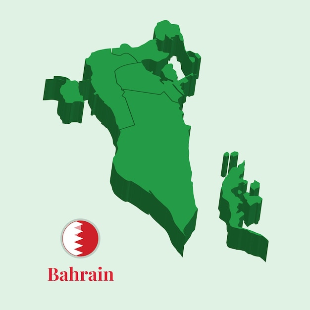 3D Map of Bahrain Vector Stock Photos Designs