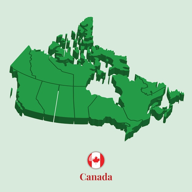 3D Map of Canada Vector illustration Stock Photos Designs