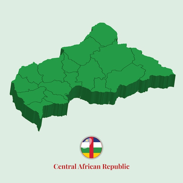 3D Map of Central African Republic Vector illustration Stock Photos Designs