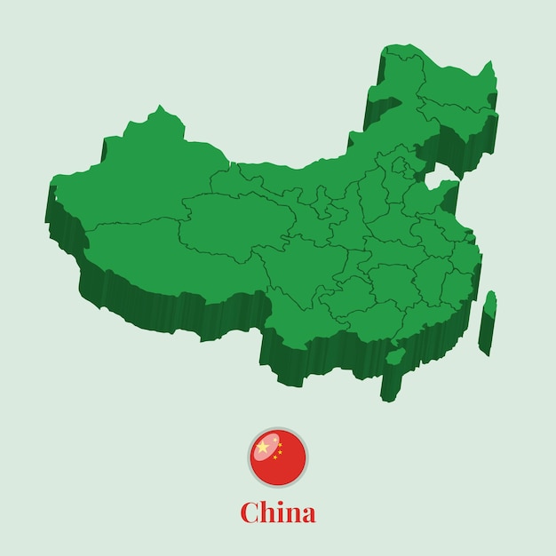 3D Map of China Vector illustration Stock Photos Designs