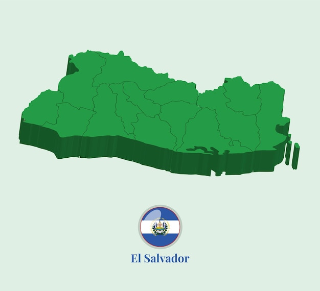 3D Map of El Salvador Vector illustration Stock Photos Designs