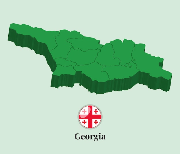 3D Map of Georgia Vector illustration Stock Photos Designs