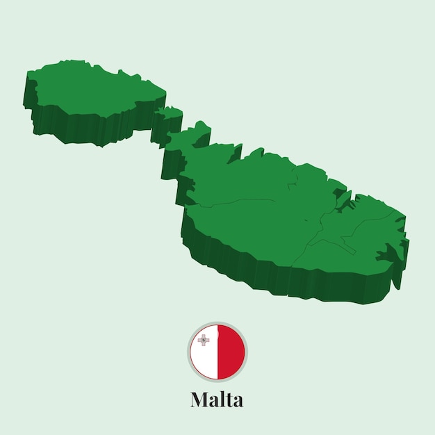 3D Map of Malta Vector illustration Stock Photos Designs