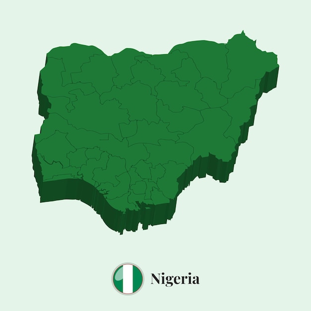 3D Map of Nigeria Vector Stock Photos Designs