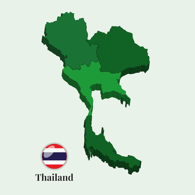 3D Map of Thailand Vector Stock Photos Designs