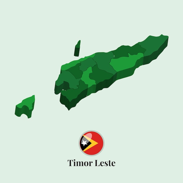 3D Map of Timor Leste Vector Stock Photos Designs