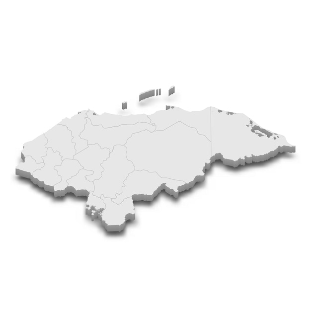 3d map with borders of regions