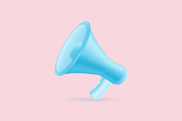 3d Megaphone icon Marketing time concept Symbols Speaker Social media Advertising and promotion 3d Vector illustration