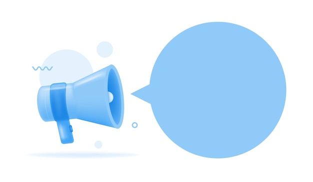 3d megaphone loudspeaker with speech bubble News concept Marketing time concept 3d rendering Vector illustration