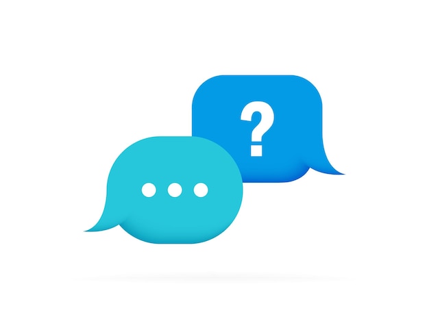 3d messages bubble with question mark and chat concept Design for FAQ help question and answer support Vector illustration